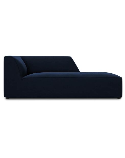 Méridienne droit Velours Sao bleu roi - 181x93x69 cm