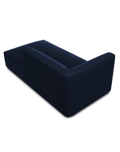 Sofá cama recto Velours Sao azul real - 181x93x69 cm