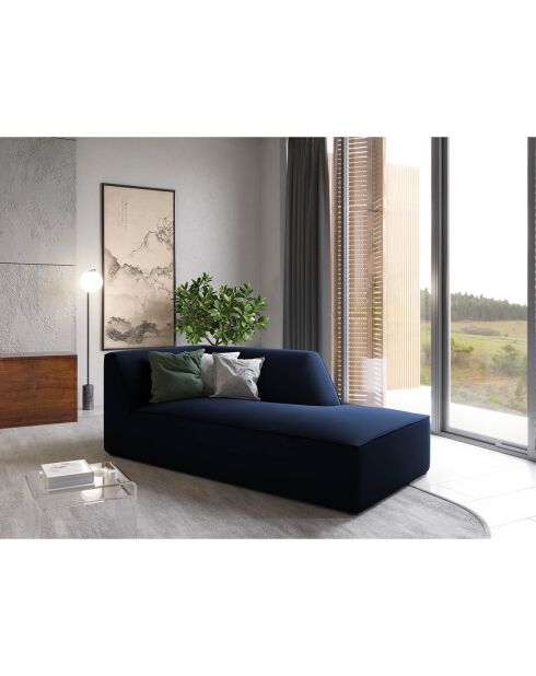 Sofá cama recto Velours Sao azul real - 181x93x69 cm