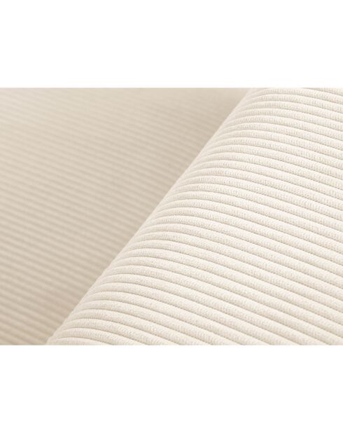 Canapé Velours Côtelé Leon 2 places beige clair - 185x108x86 cm