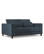 Canapé Velours Côtelé Leon 2 places bleu - 185x108x86 cm