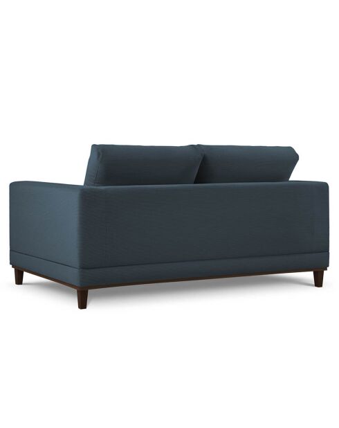 Canapé Velours Côtelé Leon 2 places bleu - 185x108x86 cm