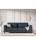 Canapé Velours Côtelé Leon 2 places bleu - 185x108x86 cm