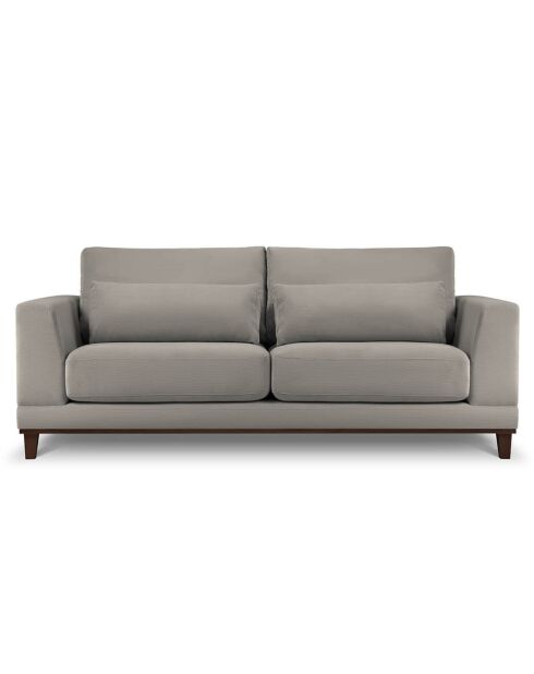Canapé Velours Côtelé Leon 2 places gris clair - 185x108x86 cm