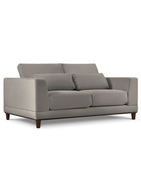 Canapé Velours Côtelé Leon 2 places gris clair - 185x108x86 cm