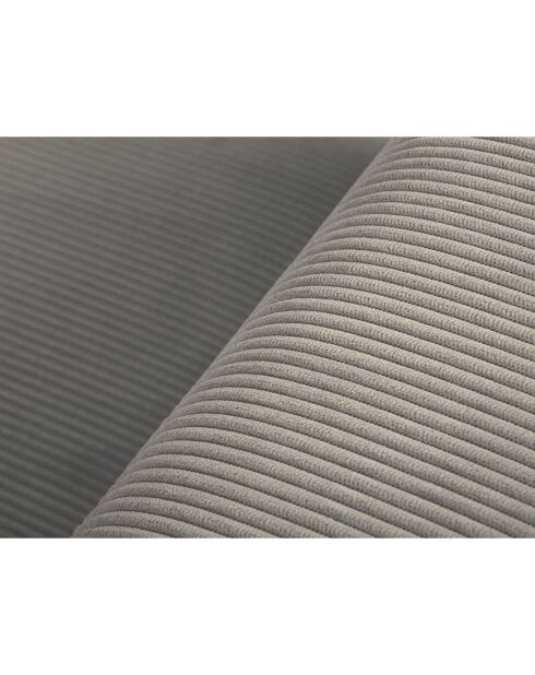 Canapé Velours Côtelé Leon 2 places gris clair - 185x108x86 cm