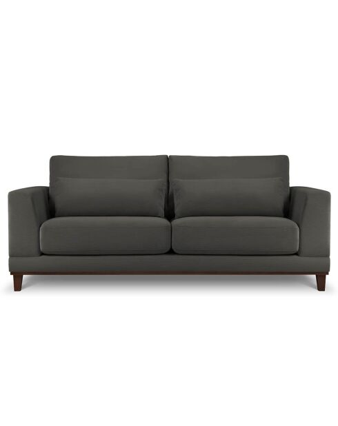Canapé Velours Côtelé Leon 2 places gris foncé - 185x108x86 cm