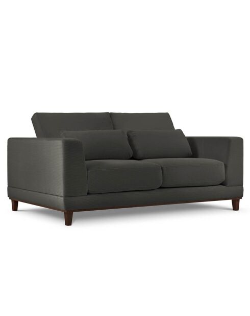 Canapé Velours Côtelé Leon 2 places gris foncé - 185x108x86 cm