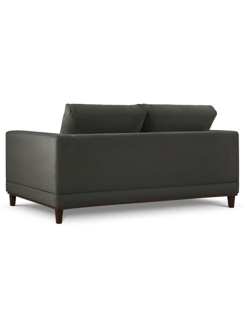 Canapé Velours Côtelé Leon 2 places gris foncé - 185x108x86 cm