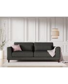 Canapé Velours Côtelé Leon 2 places gris foncé - 185x108x86 cm