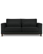 Canapé Velours Côtelé Leon 2 places noir - 185x108x86 cm