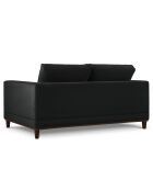 Canapé Velours Côtelé Leon 2 places noir - 185x108x86 cm