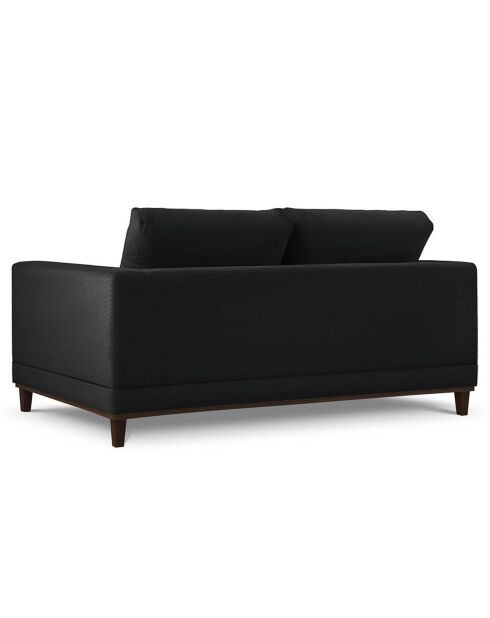 Canapé Velours Côtelé Leon 2 places noir - 185x108x86 cm