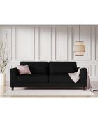 Canapé Velours Côtelé Leon 2 places noir - 185x108x86 cm