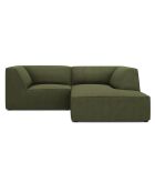 Canapé d'angle droit Velours Côtelé Sao 3 places vert - 186x180x69 cm