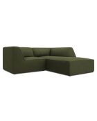 Canapé d'angle droit Velours Côtelé Sao 3 places vert - 186x180x69 cm