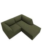 Canapé d'angle droit Velours Côtelé Sao 3 places vert - 186x180x69 cm