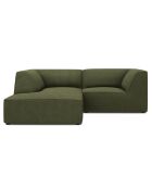 Canapé d'angle gauche Velours Côtelé Sao 3 places vert - 186x180x69 cm