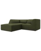 Canapé d'angle gauche Velours Côtelé Sao 3 places vert - 186x180x69 cm