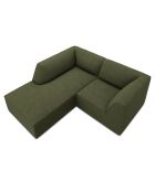 Canapé d'angle gauche Velours Côtelé Sao 3 places vert - 186x180x69 cm