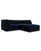 Canapé d'angle droit Velours Sao 3 places bleu roi - 186x180x69 cm