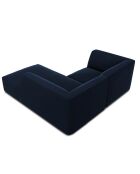 Canapé d'angle droit Velours Sao 3 places bleu roi - 186x180x69 cm