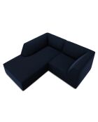 Canapé d'angle gauche Velours Sao 3 places bleu roi - 186x180x69 cm