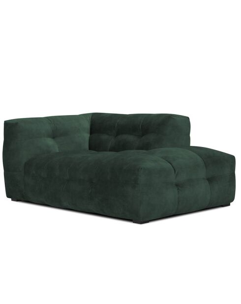 Méridienne droite en Velours Vesta vert bouteille - 170x102x68 cm