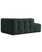 Méridienne gauche en Velours Vesta vert bouteille - 170x102x68 cm
