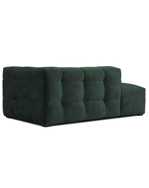 Méridienne gauche en Velours Vesta vert bouteille - 170x102x68 cm