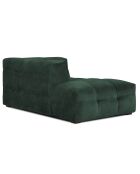 Méridienne gauche en Velours Vesta vert bouteille - 170x102x68 cm