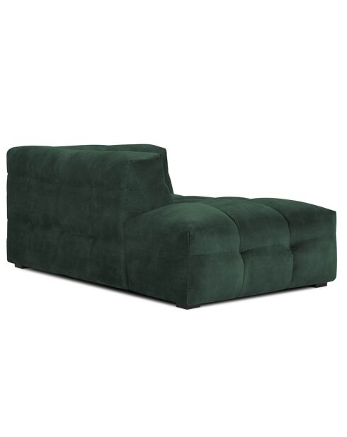 Méridienne gauche en Velours Vesta vert bouteille - 170x102x68 cm