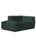Méridienne gauche en Velours Vesta vert bouteille - 170x102x68 cm