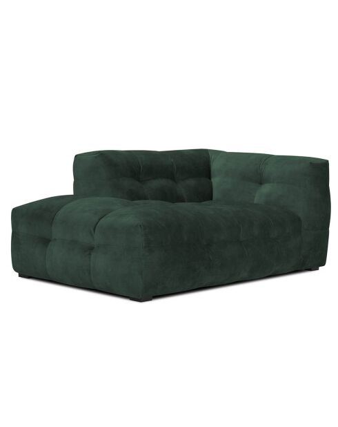 Méridienne gauche en Velours Vesta vert bouteille - 170x102x68 cm