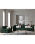 Méridienne gauche en Velours Vesta vert bouteille - 170x102x68 cm