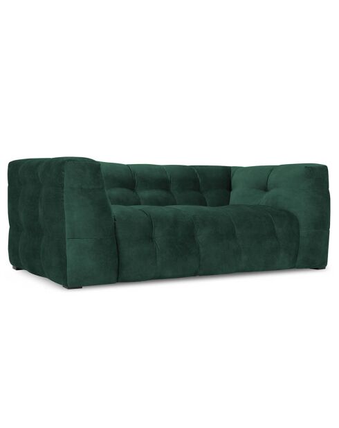 Canapé Velours Vesta 2 places vert bouteille - 208x102x68 cm