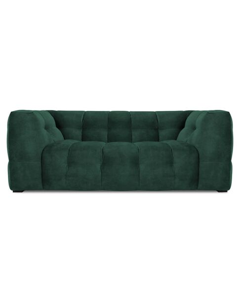 Canapé Velours Vesta 2 places vert bouteille - 208x102x68 cm