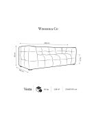 Canapé Velours Vesta 2 places vert bouteille - 208x102x68 cm