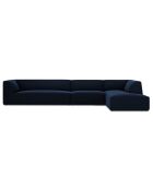 Canapé d'angle droit Velours Sao 5 places bleu roi - 366x180x69 cm