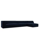 Canapé d'angle droit Velours Sao 5 places bleu roi - 366x180x69 cm