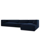 Canapé d'angle droit Velours Sao 5 places bleu roi - 366x180x69 cm