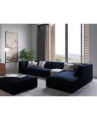 Canapé d'angle droit Velours Sao 5 places bleu roi - 366x180x69 cm