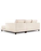 Canapé d'angle droit Velours Côtelé Leon 4 places beige clair - 260x173x86 cm