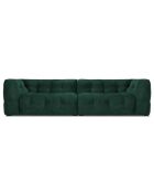 Canapé Velours Vesta 4 places vert bouteille - 280x102x68 cm