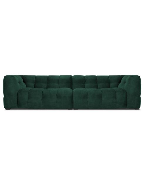 Canapé Velours Vesta 4 places vert bouteille - 280x102x68 cm