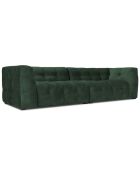 Canapé Velours Vesta 4 places vert bouteille - 280x102x68 cm