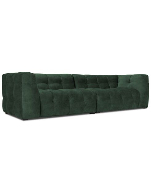 Canapé Velours Vesta 4 places vert bouteille - 280x102x68 cm