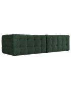 Canapé Velours Vesta 4 places vert bouteille - 280x102x68 cm