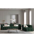 Canapé Velours Vesta 4 places vert bouteille - 280x102x68 cm