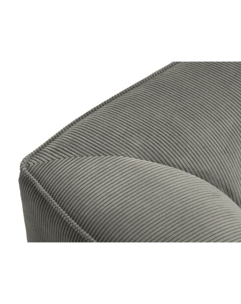 Canapé Panoramique droit Velours Côtelé Sao 7 places gris clair - 366x273x69 cm